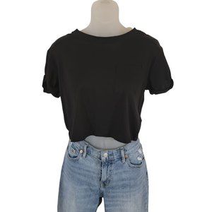 H & M Striped Short Sleeve Cropped Tee Size  XS